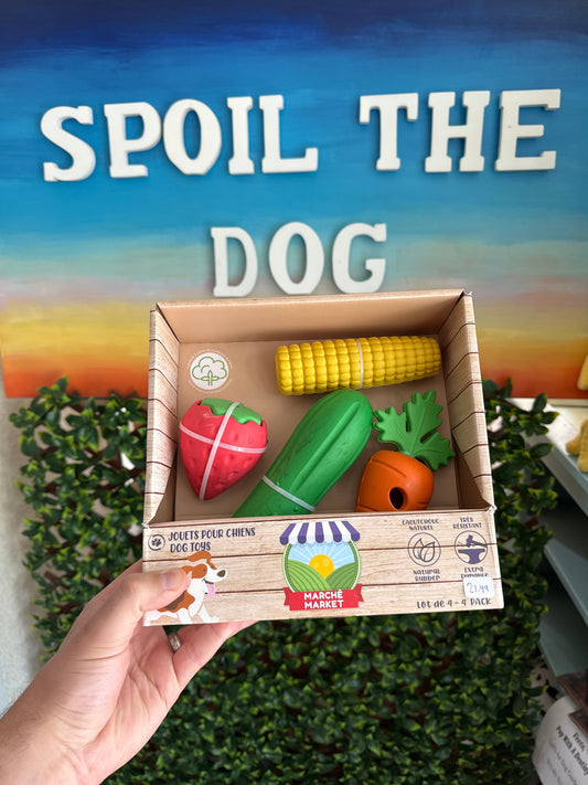 4-Pack Rubber Market Vegetable toys