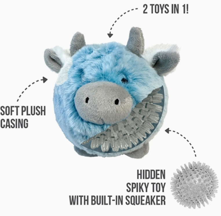 Fuzzy Wuzzy Moomoo Spikers 2-in-1 Spiker Ball Toy